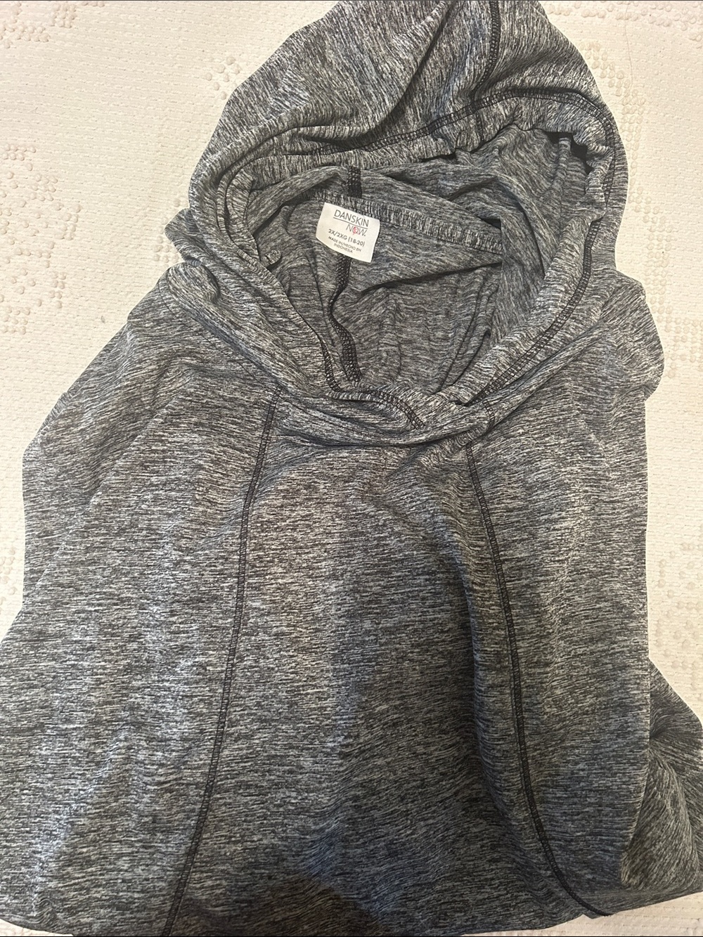 Danskin Heather Gray Scoop-Neck Hoodie Sweater